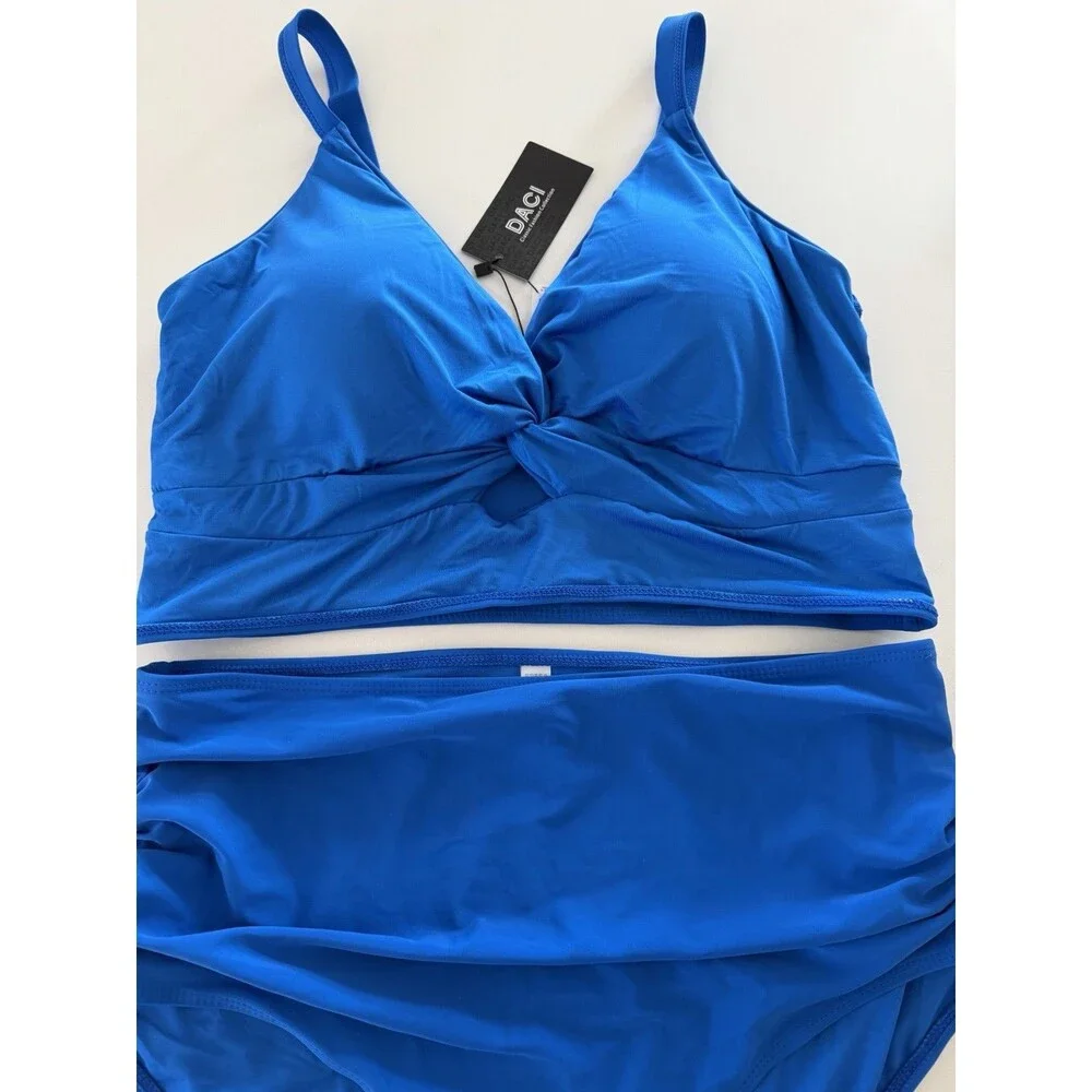 Daci Plus Size Two Piece Swimsuit High Waisted Tummy Control Bikini Push Up 16W